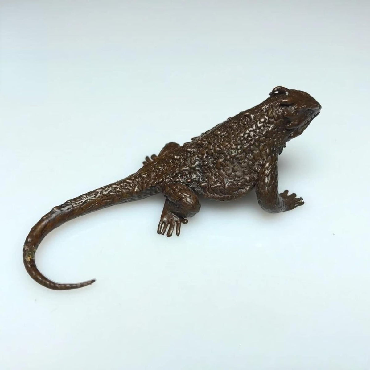 Brass Lizard Sculpture Gecko Figurine Statue F81955