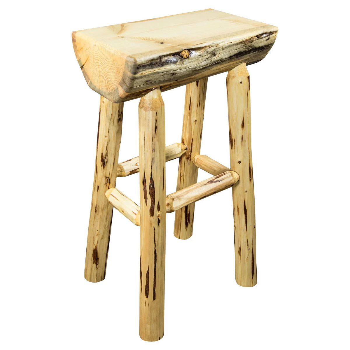 Montana 30 in. Half Log Bar Stool A388401