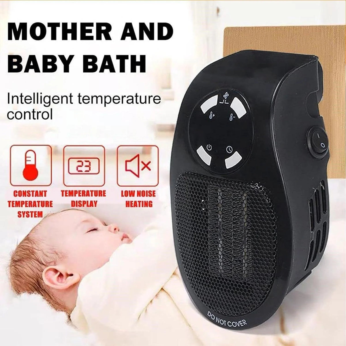 500W portable wall mounted heater with adjustable thermostat timer Q554