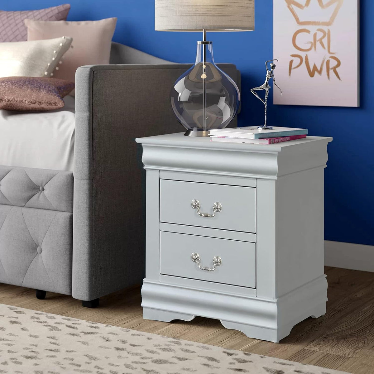 2 Drawer Cherry Wooden Nightstand X712762