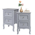 Gray Nightstand with 2 Drawers Set of 2 G7714