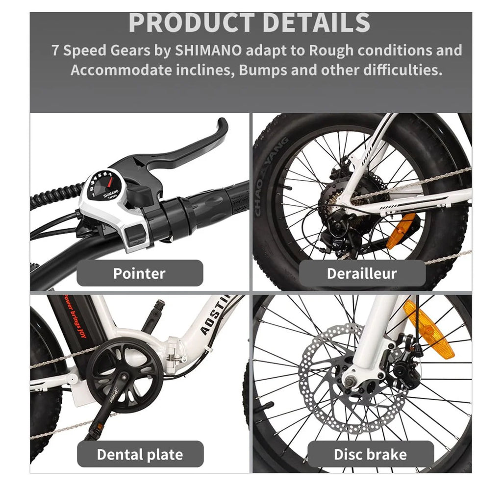 Folding Electric Bike 20 inch Fat Tire 500W 36V 13AH D54162