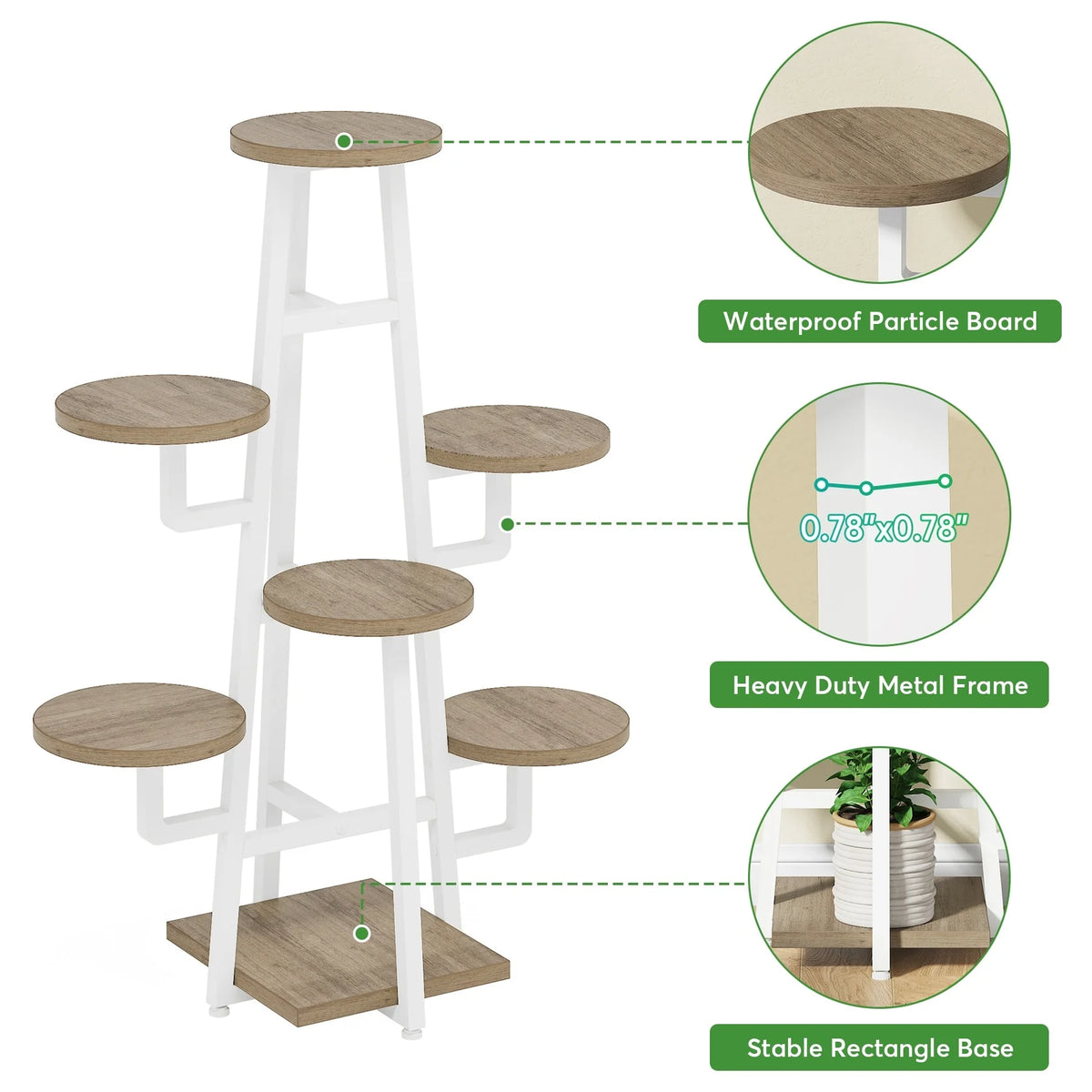 7 Tier Wooden Plant Stand R915134