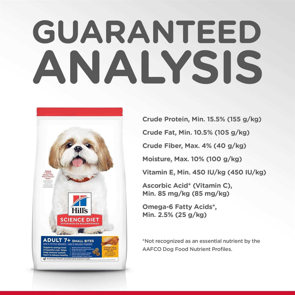 Adult 7+ Small Bites Chicken Meal Dry Dog Food D136296