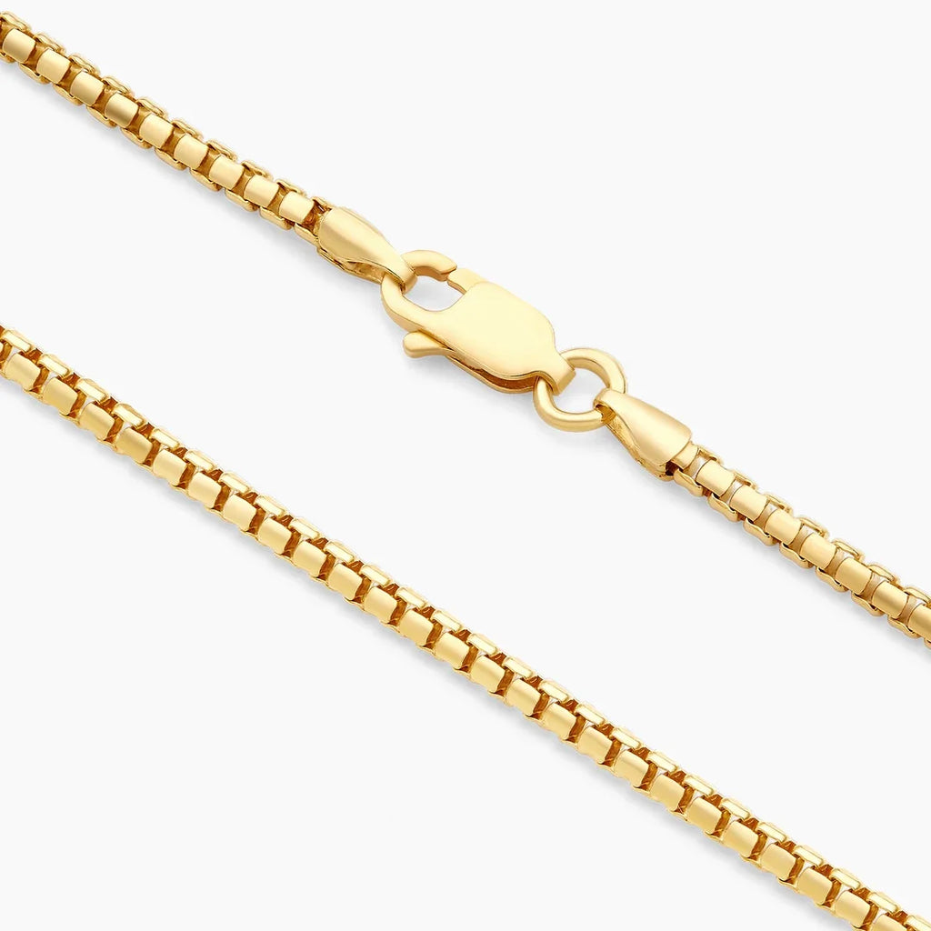 14K Yellow Gold 2.5MM Hollow Round Box Chain Necklace T761684