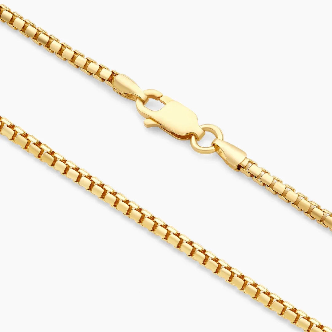 14K Yellow Gold 2.5MM Hollow Round Box Chain Necklace T761684