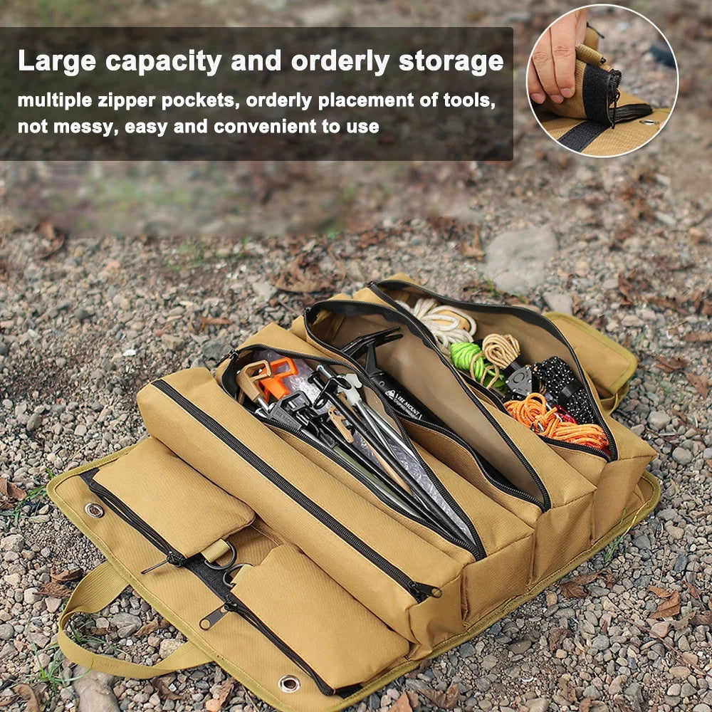 Camping Tent Peg Storage Bag, Oxford Cloth Organizer L5210