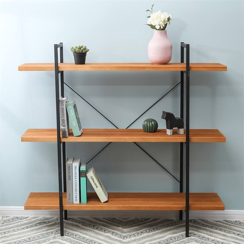 Wood and Metal Etagere Bookcase U23389