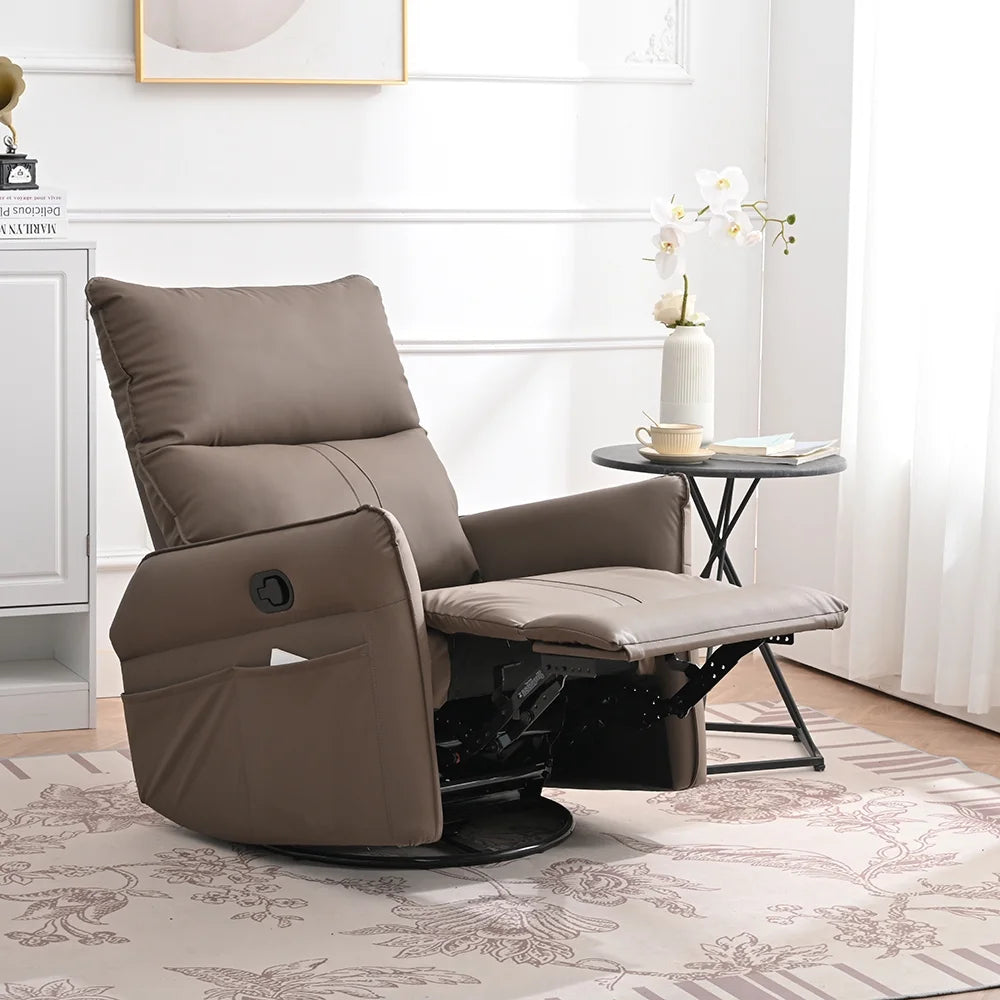 High Back 360 Degree Swivel Rocking Chair with Side Pocket J966