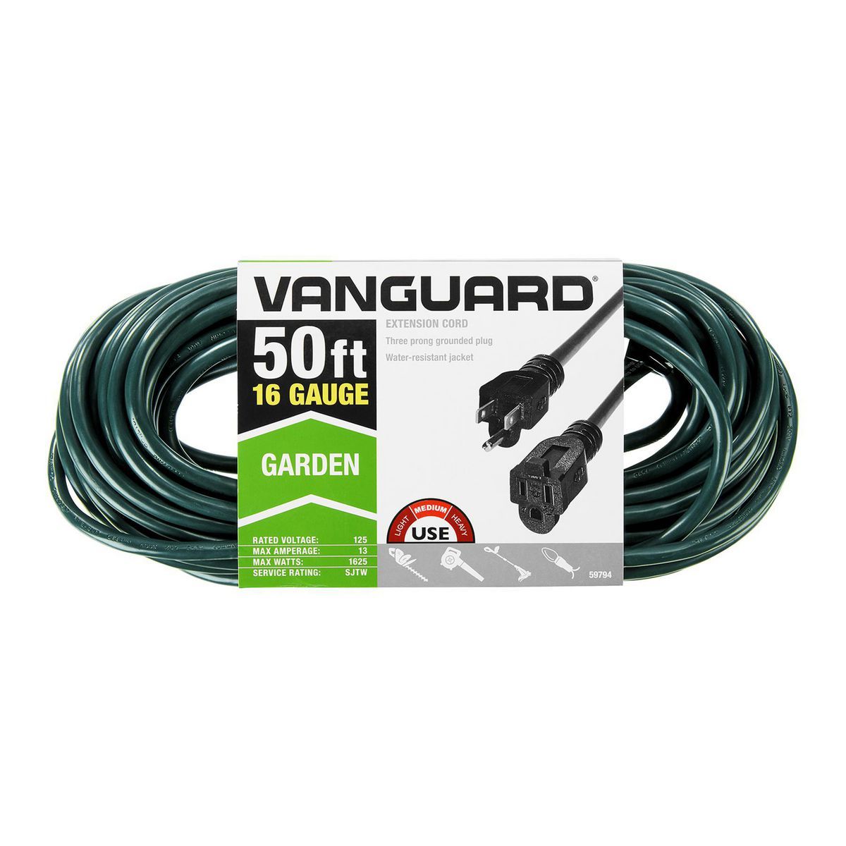 50 ft. 16/3 Gauge Indoor/Outdoor Extension Cord, Green C6435
