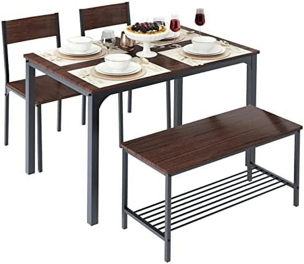 4 Person Dining Table Set with 2 Chairs and 1 Bench T304120