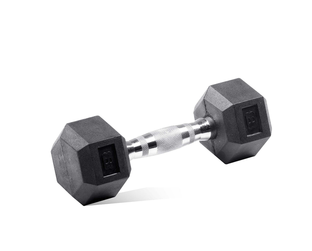 8lb Rubber Encased Hex Dumbbell N2393