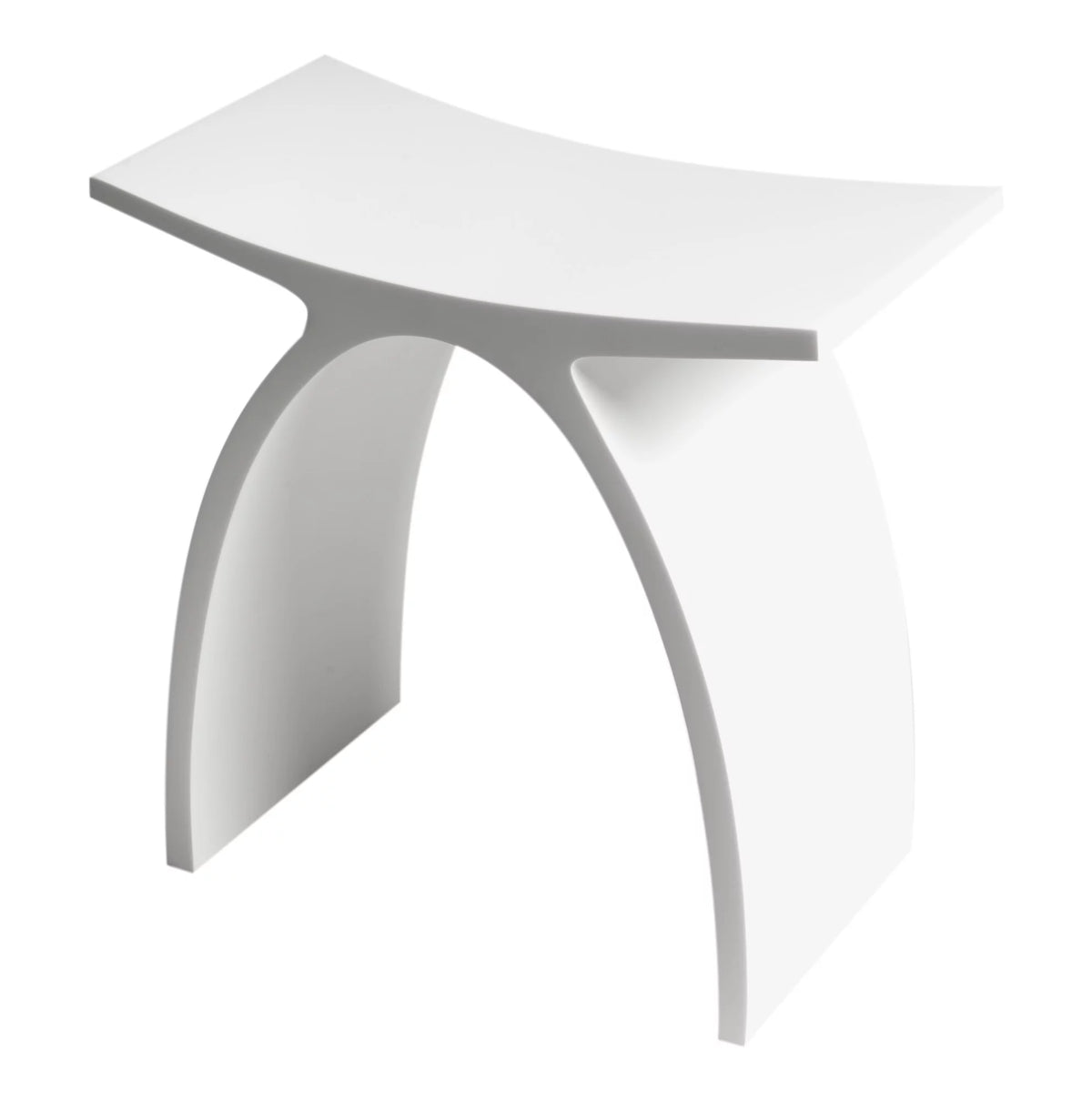 White Matte Solid Surface Resin Bathroom Shower Stool R69200