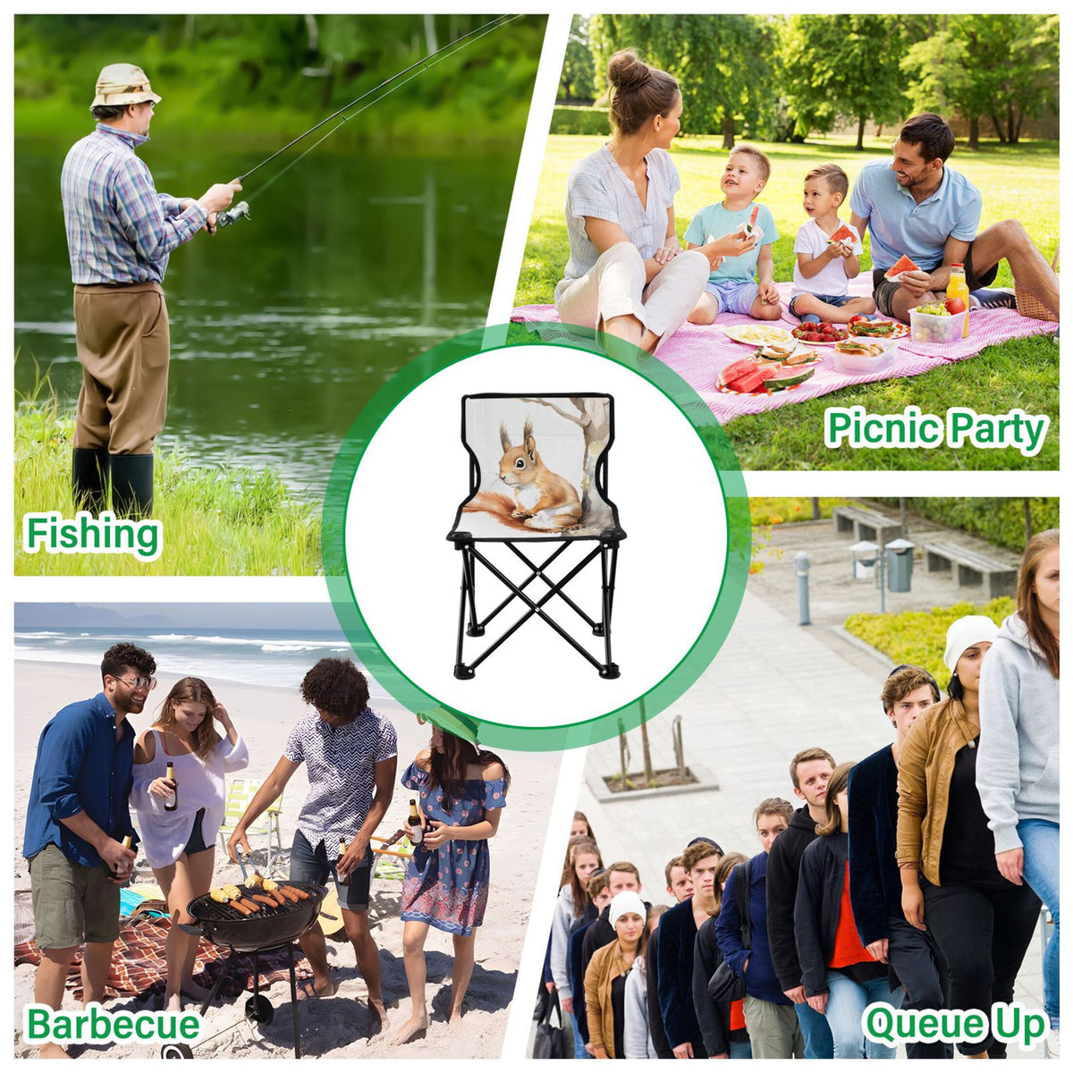 Portable Camping Chair with Carry Bag V523