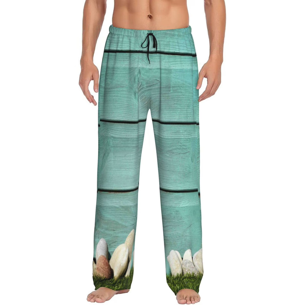 Wood Grain Pajama Pants with Drawstring and Pockets Z29699