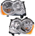 Headlight Assembly for Jeep Grand Cherokee 2008 2009 2010 Driver and Passenger Side Pair Halogen P694