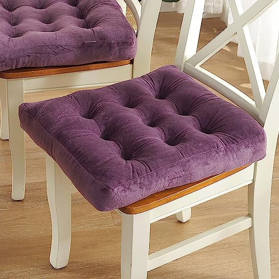 Dark Purple Velvet Square Seat Cushion 45x45cm V185