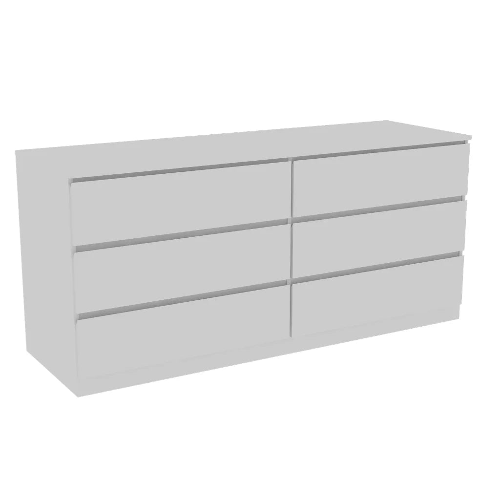 Light Oak & White 6 Drawer Double Dresser C756710