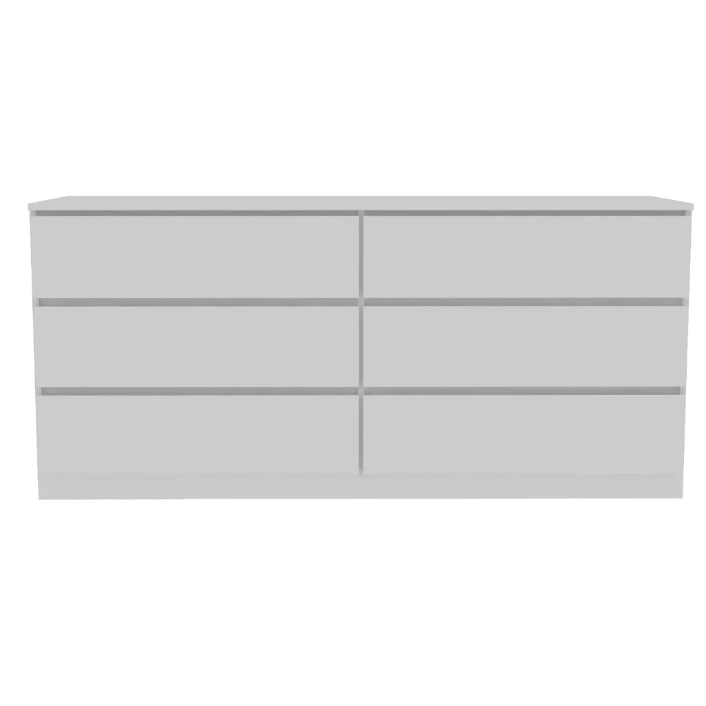 Light Oak & White 6 Drawer Double Dresser C756710