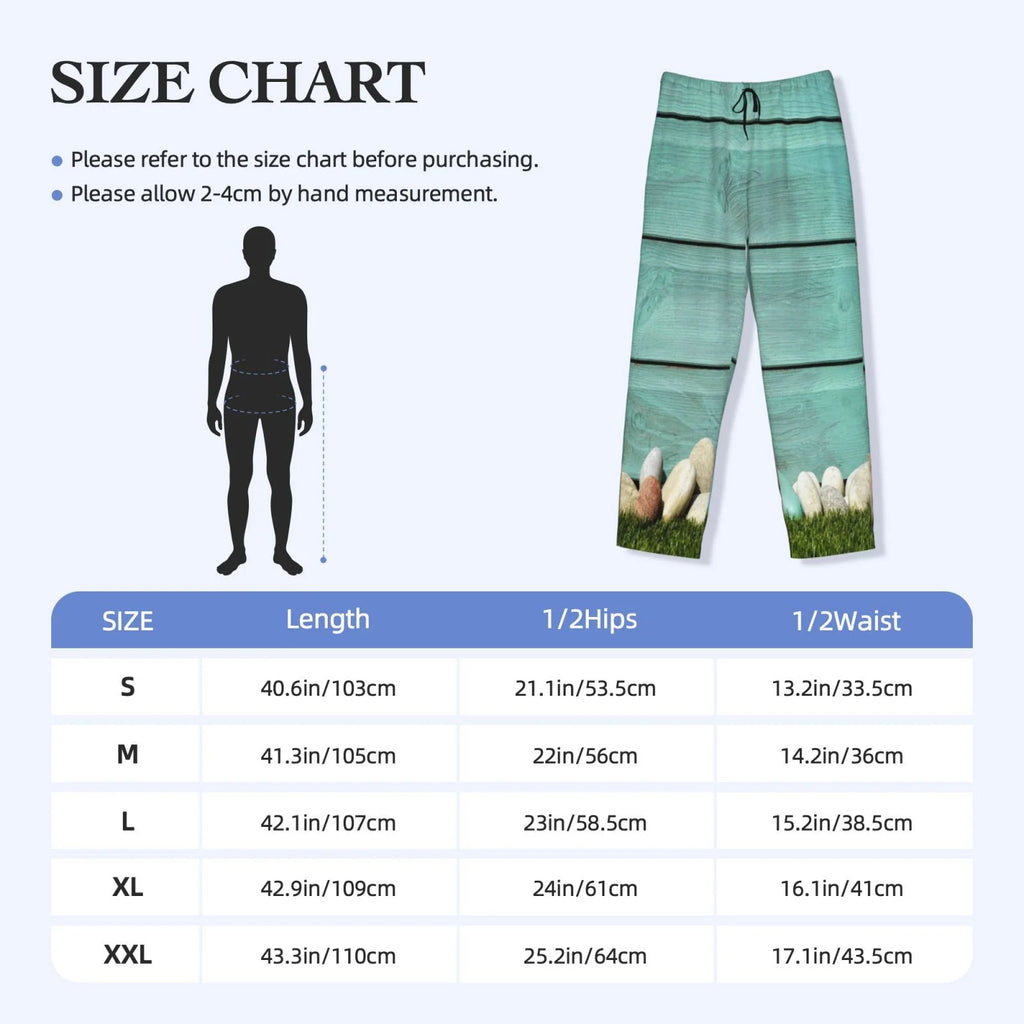 Wood Grain Pajama Pants with Drawstring and Pockets Z29699