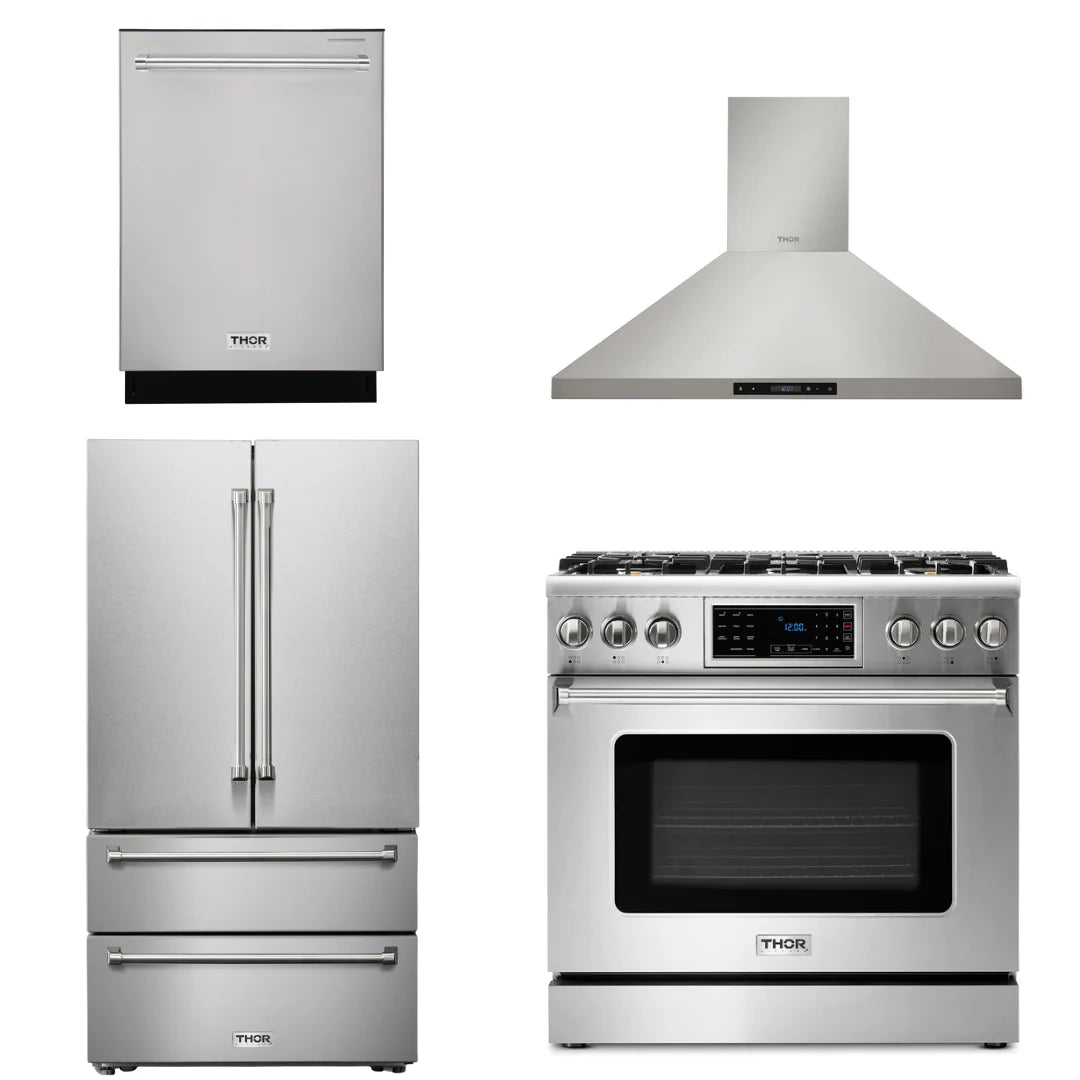 36 Propane Gas Range, Range Hood, Refrigerator, Dishwasher C639