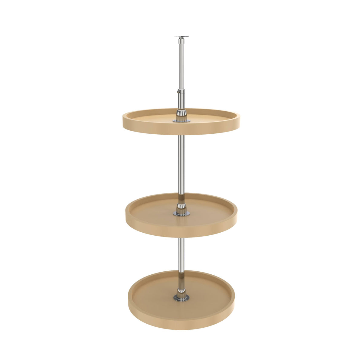 18x22 Almond Polymer Lazy Susan 3-Shelf A503