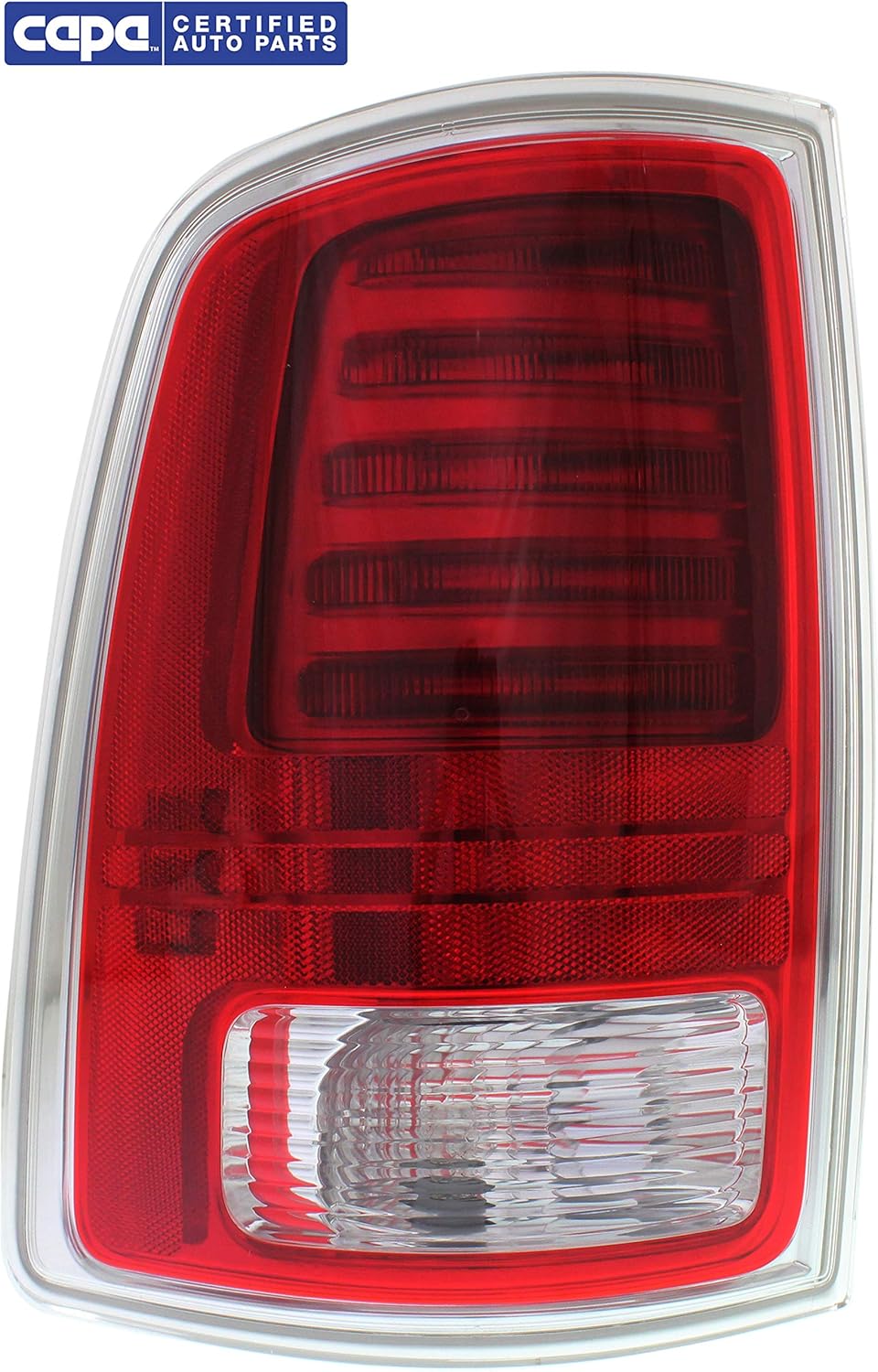 Tail Light Compatible with 2013-2018 Ram 1500/2500 Clear & Red Lens Chrome CAPA Driver Side C465