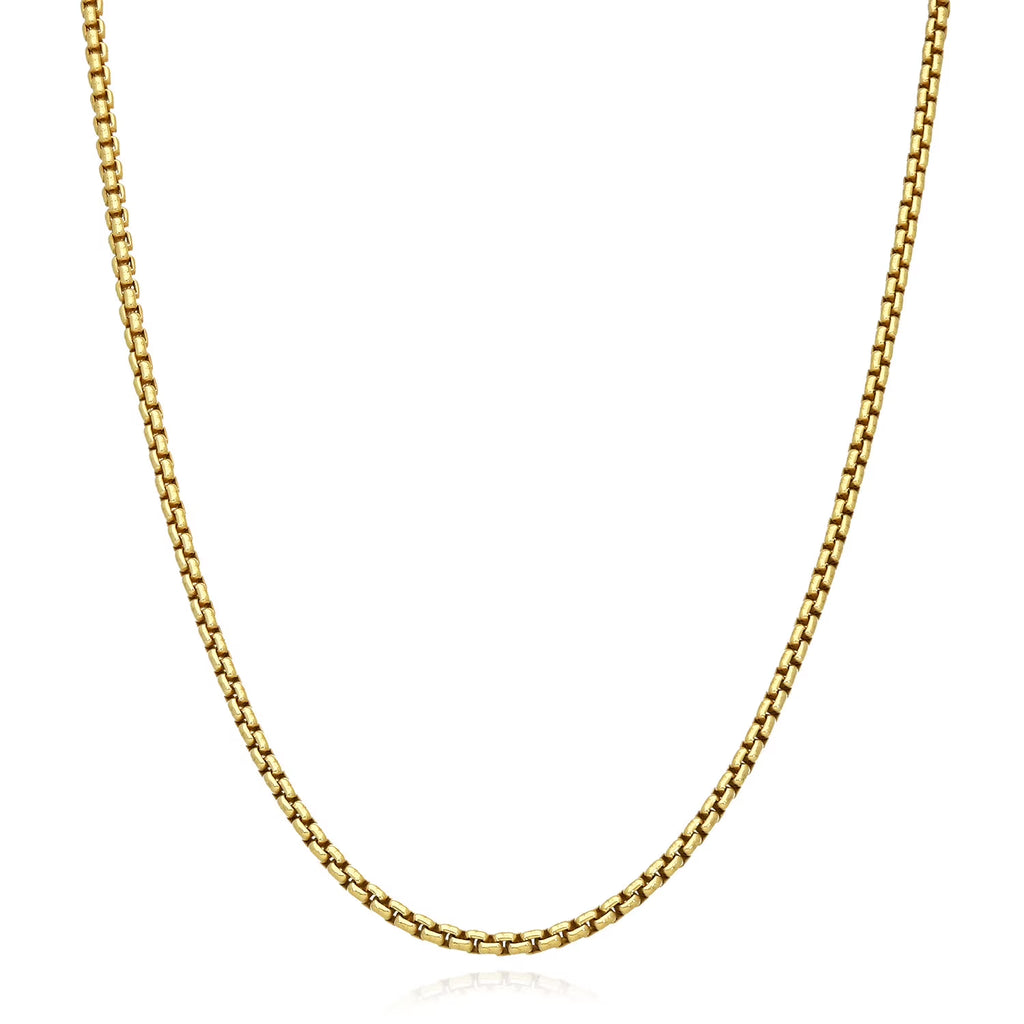 14K Yellow Gold 2.5MM Hollow Round Box Chain Necklace T761684