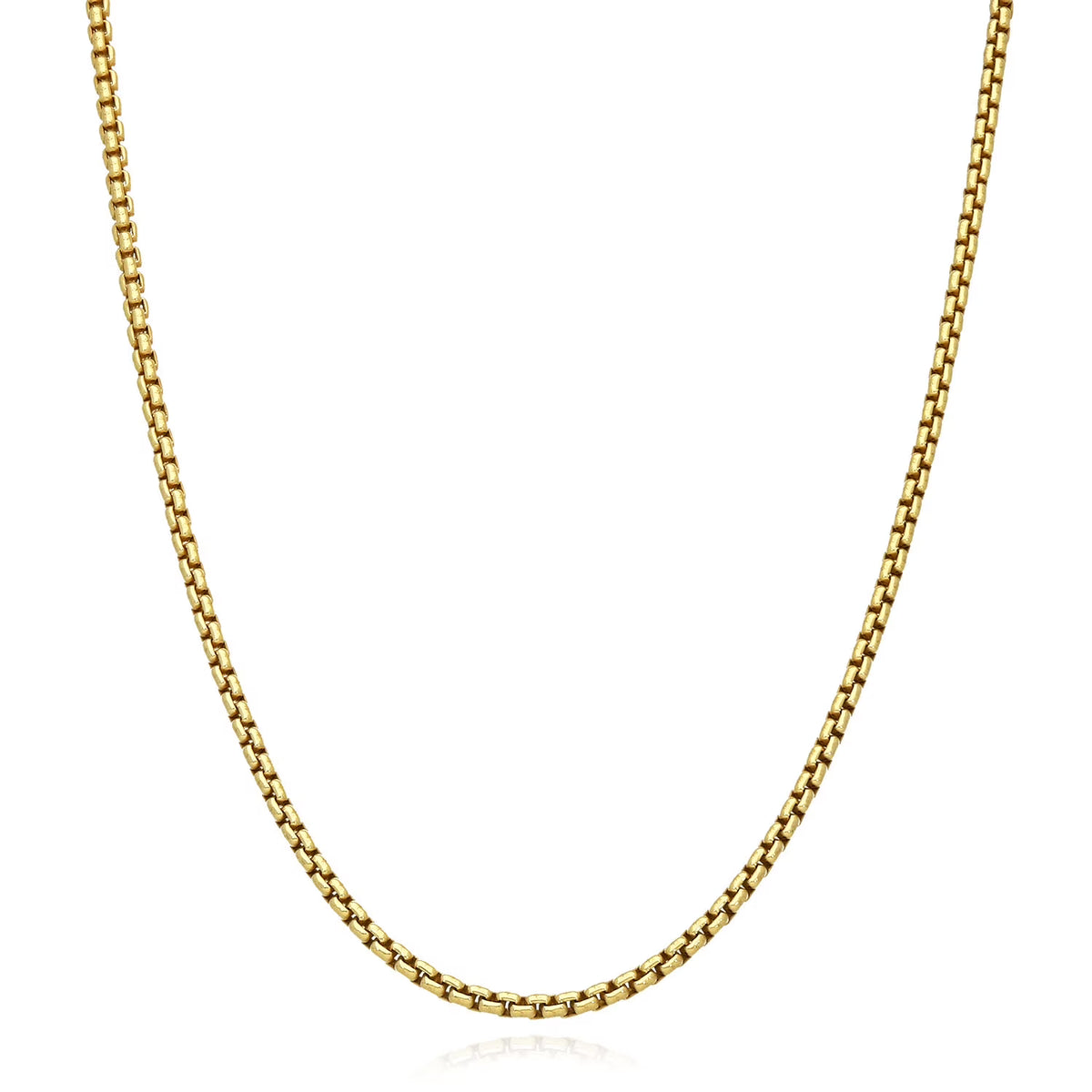 14K Yellow Gold 2.5MM Hollow Round Box Chain Necklace T761684