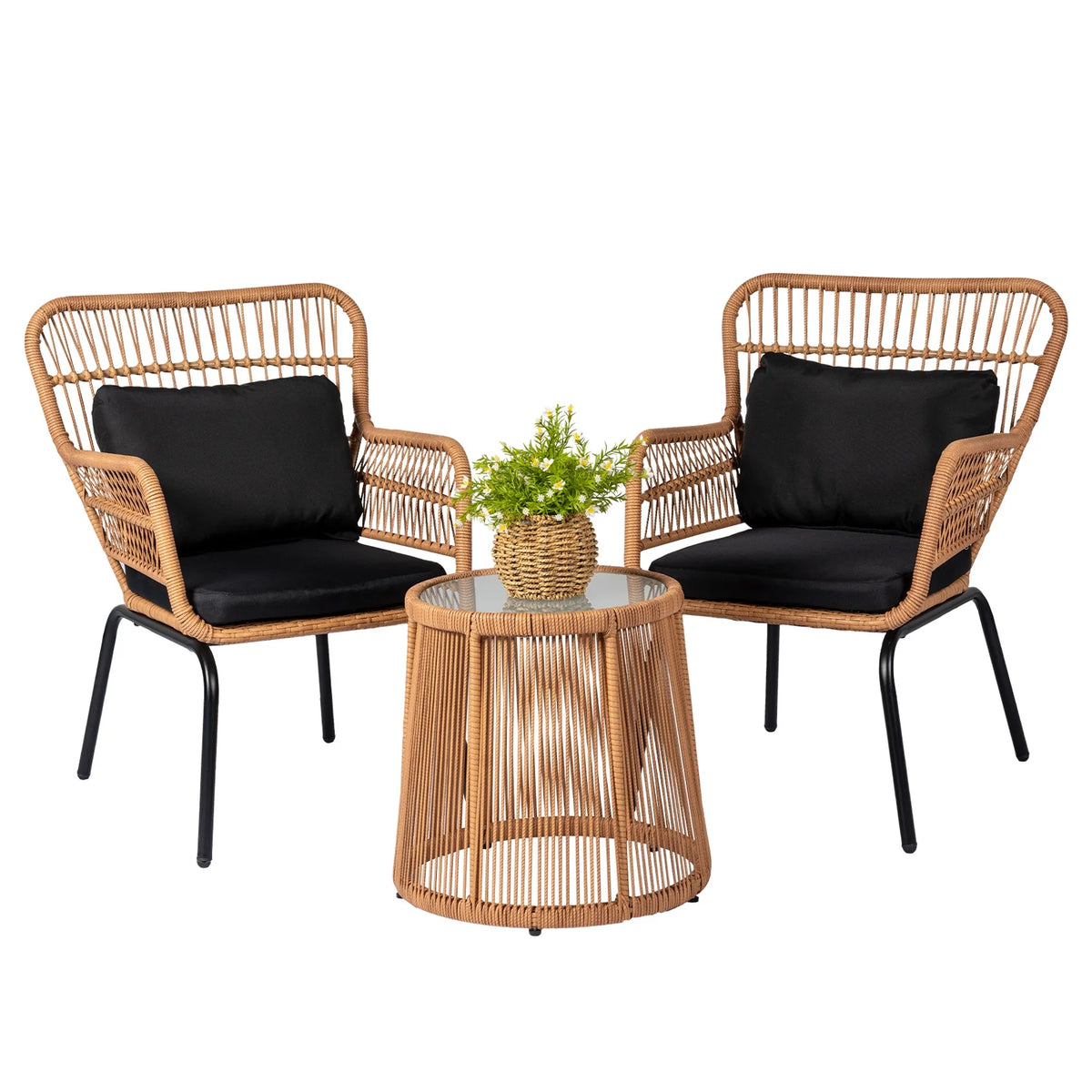 3 Piece All-Weather Wicker Bistro Set with Table A2740