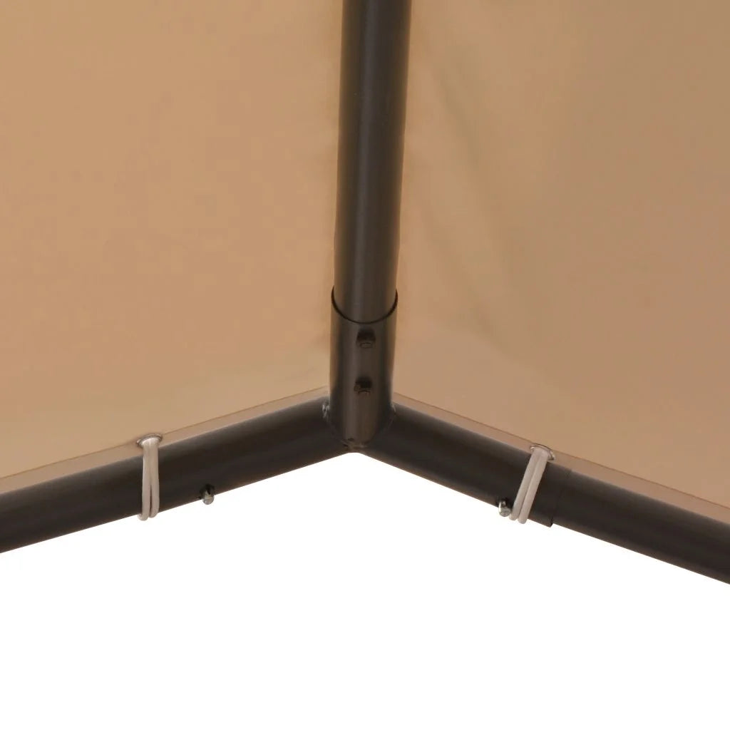Beige Steel Gazebo Tent Canopy T6647
