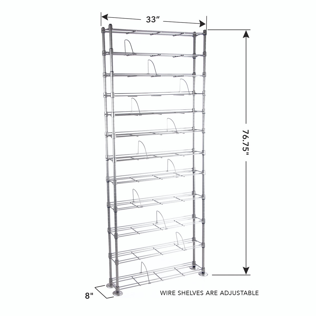 12 Multimedia Silver Shelving Organizer R6973