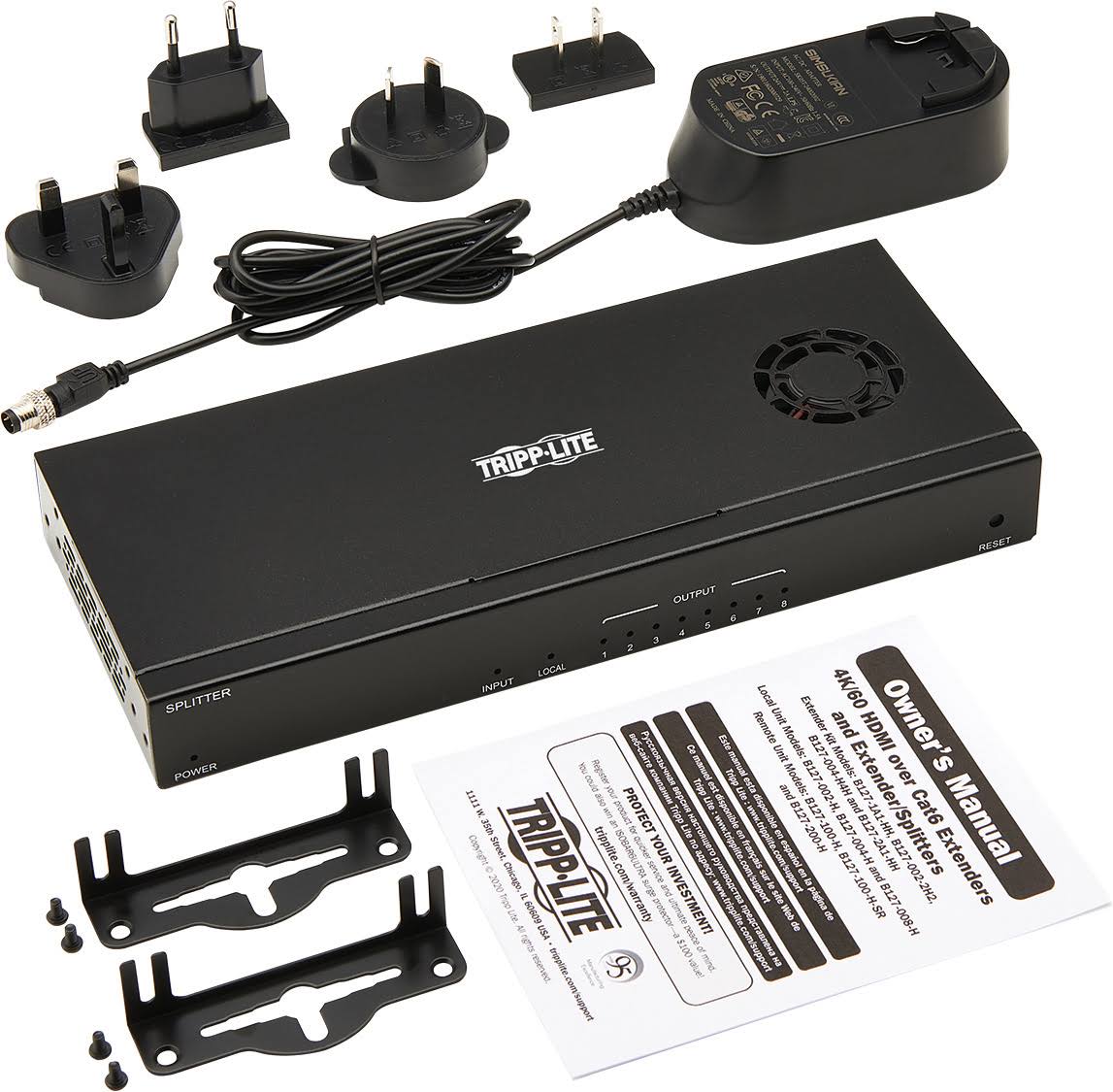 DisplayPort to HDMI over Cat6 Splitter/Extender, 8-Port Transmitter K315