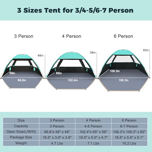 Beach Tent Sun Shelter with UPF 50+ UV Protection F26293