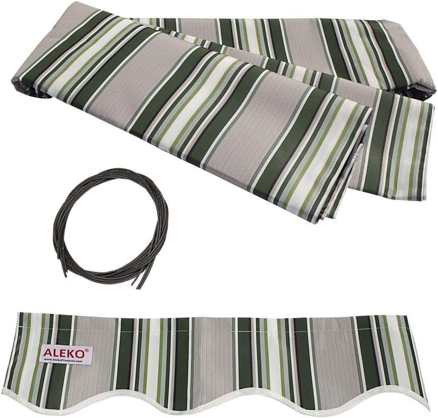Retractable 13x10 Feet Motorized White Frame Patio Awning with Polyester Canopy S4834