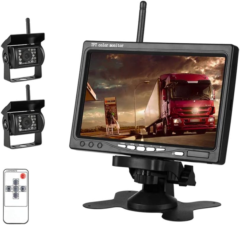 Waterproof Wireless Backup Camera and 7" HD LCD Monitor Kit, Pack of 2 L737986