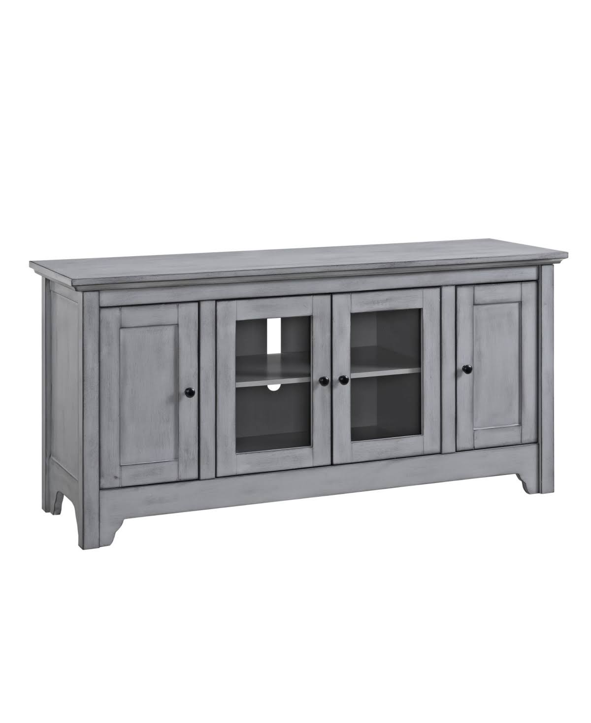 Antique Grey Wood TV Media Stand Storage Console X390