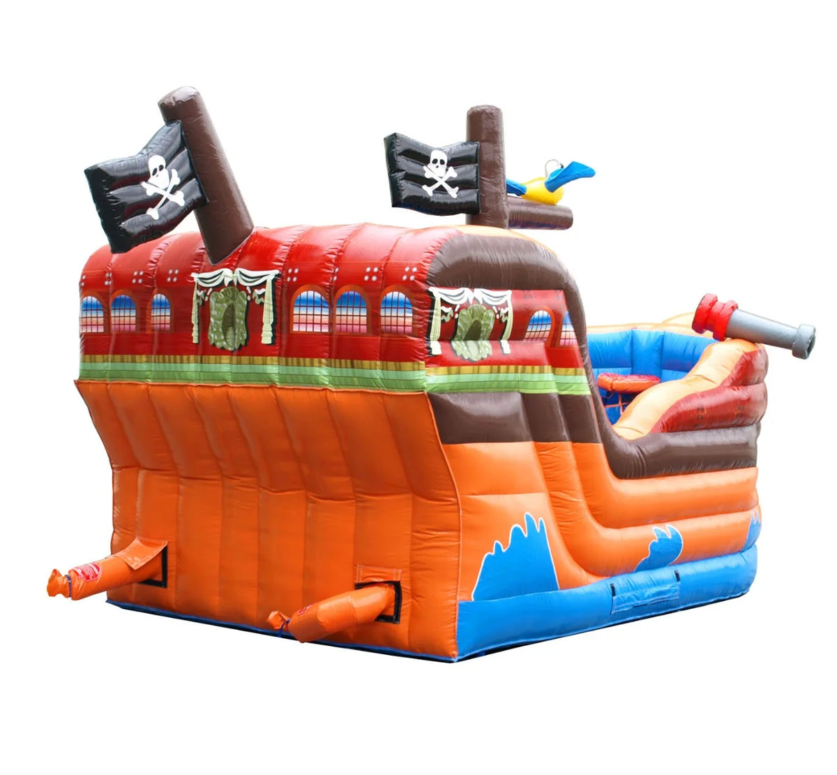 Pirate Ship Inflatable Bounce House with Slide N75344