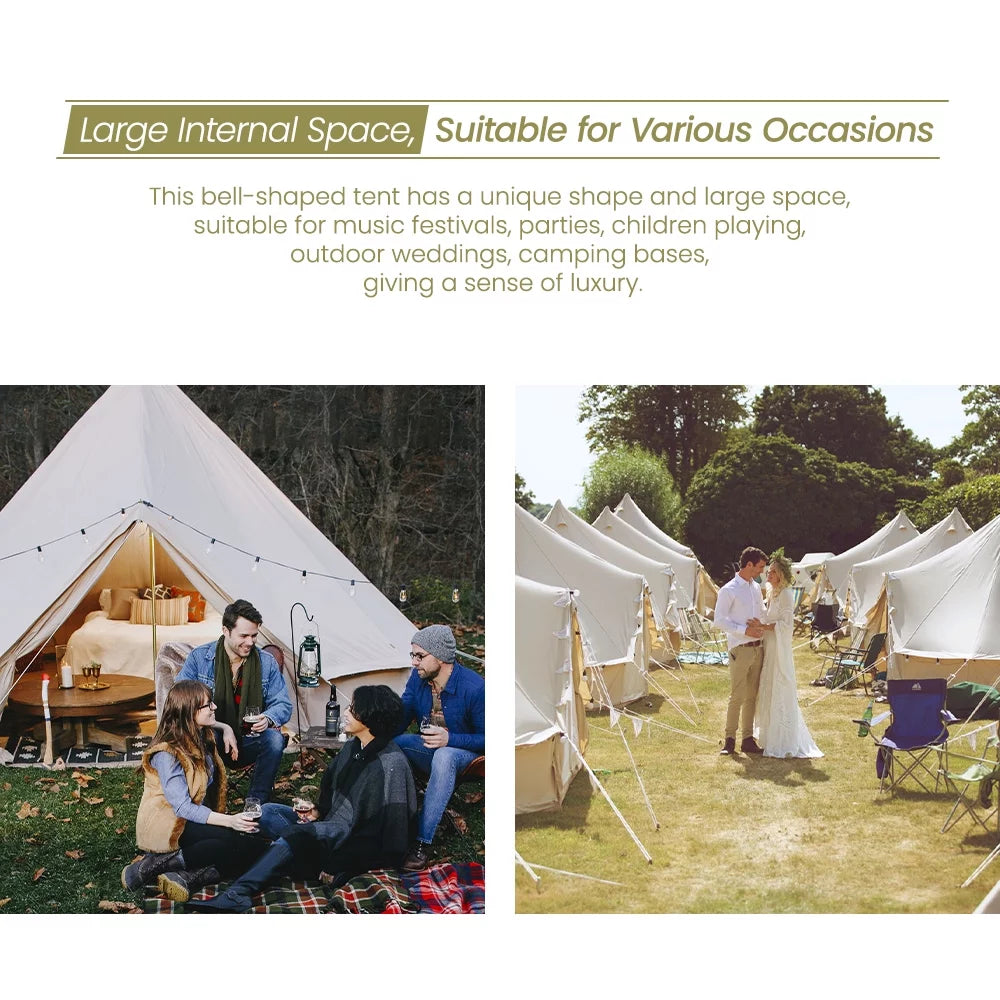 Canvas Bell Tent with Stove Jack 10ft H24994