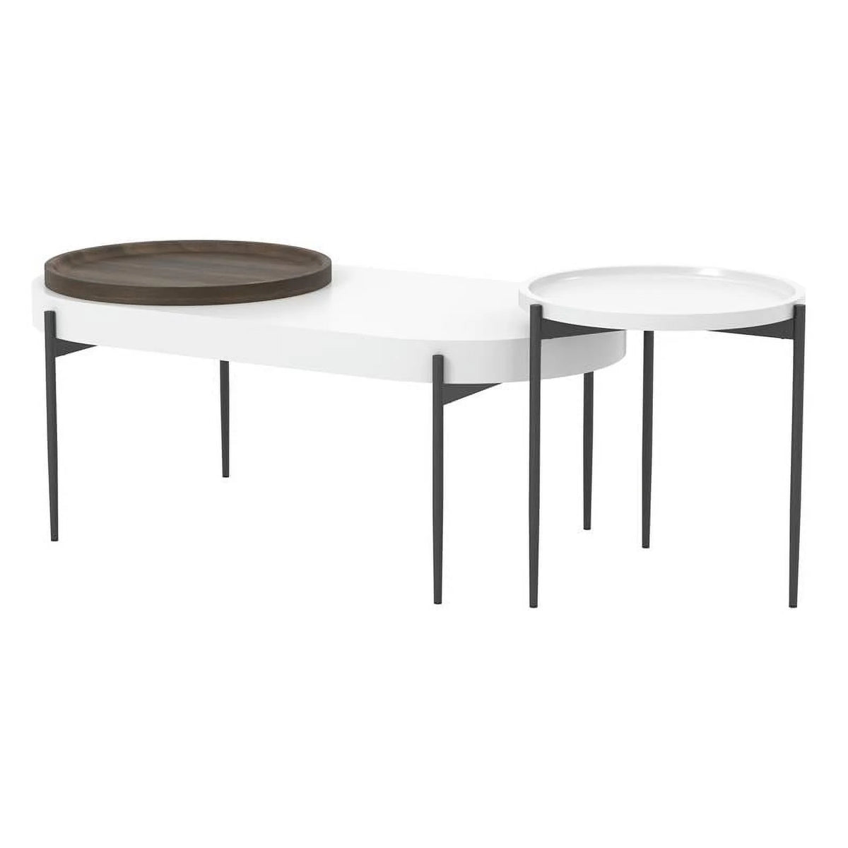 White 2-Piece Metal Coffee Table Set M73939