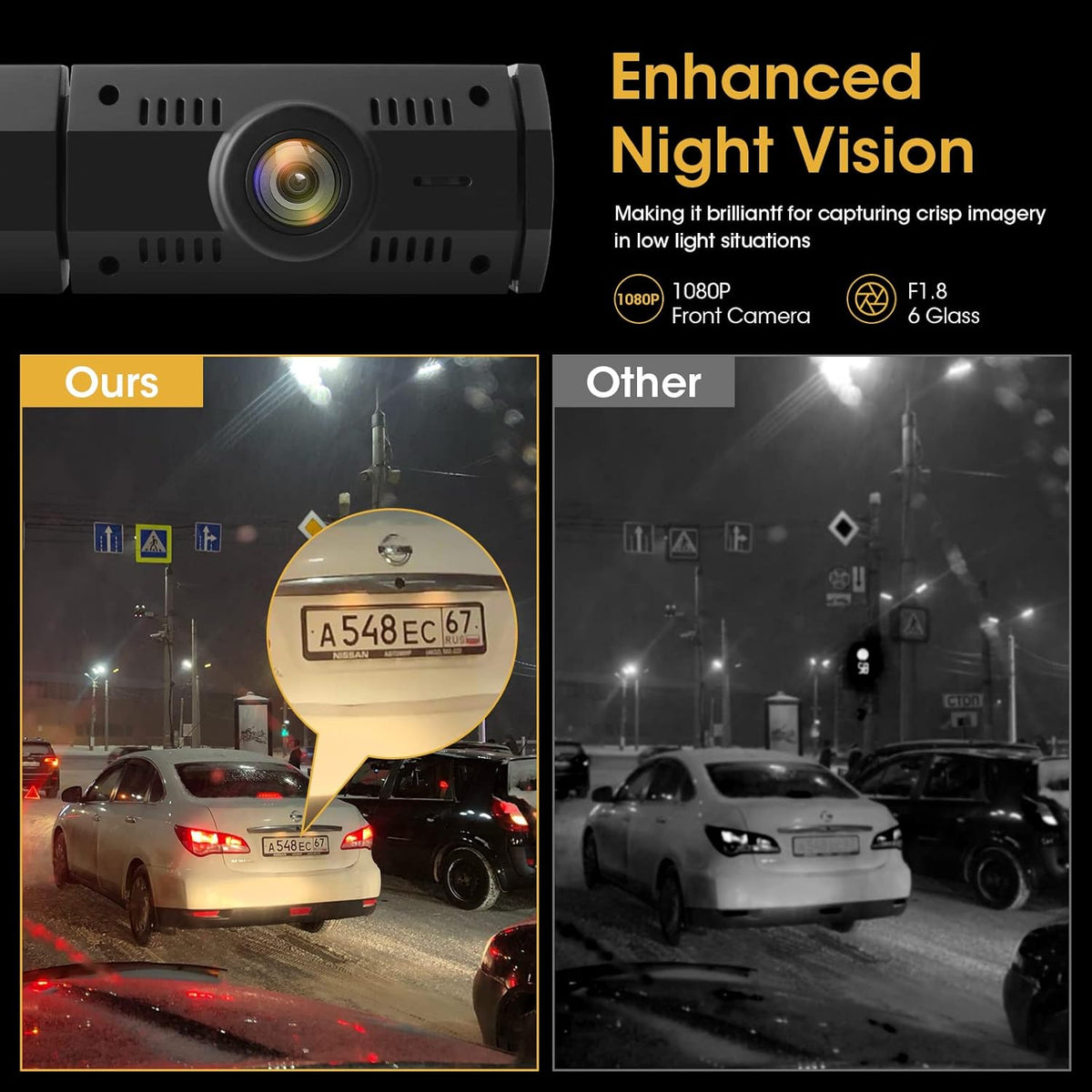 Dual Dash Cam Front and Inside FHD 1080P Dash Camera with IR Night Vision 310°Wide Angle 24H Parking Monitor Pack of 2 F770