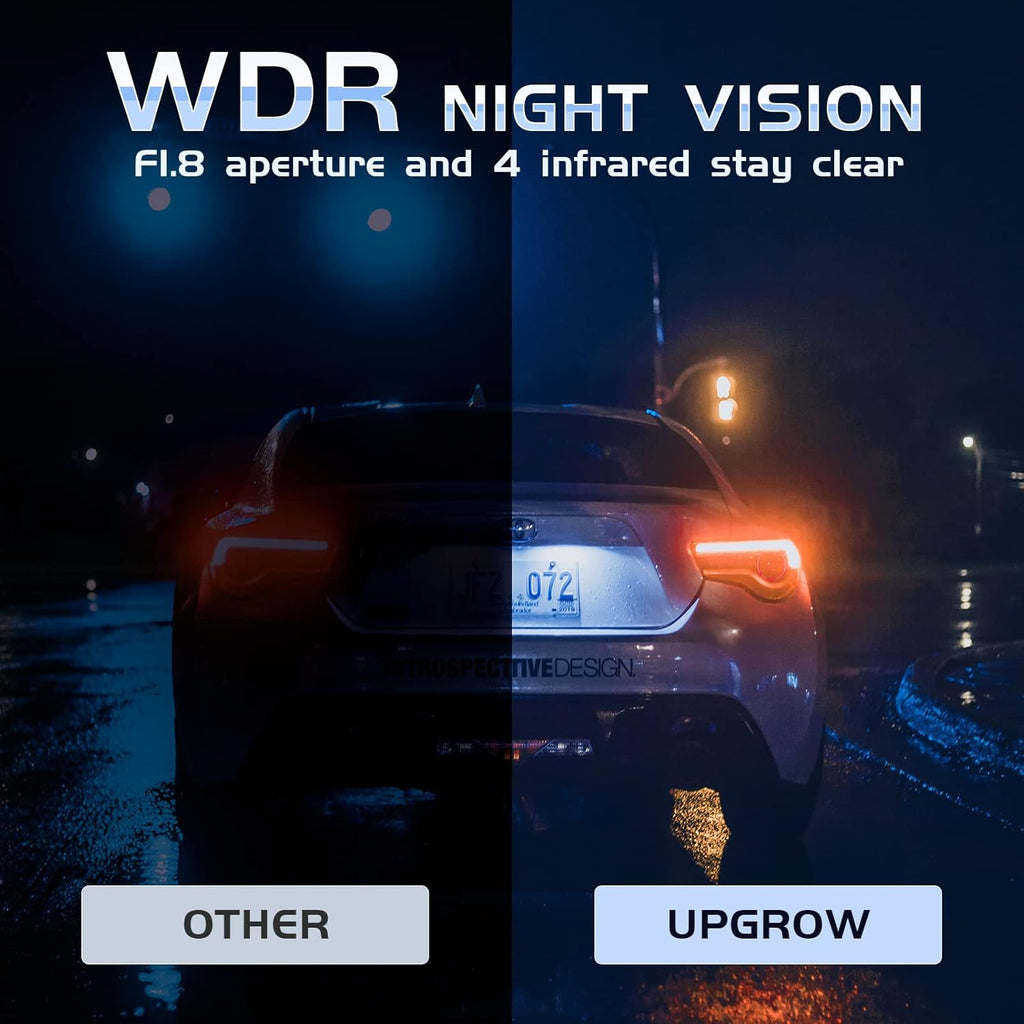 4K 3 Channel Dashcam with IR Night, 24/7 Recording Parking Mode, Black O78232