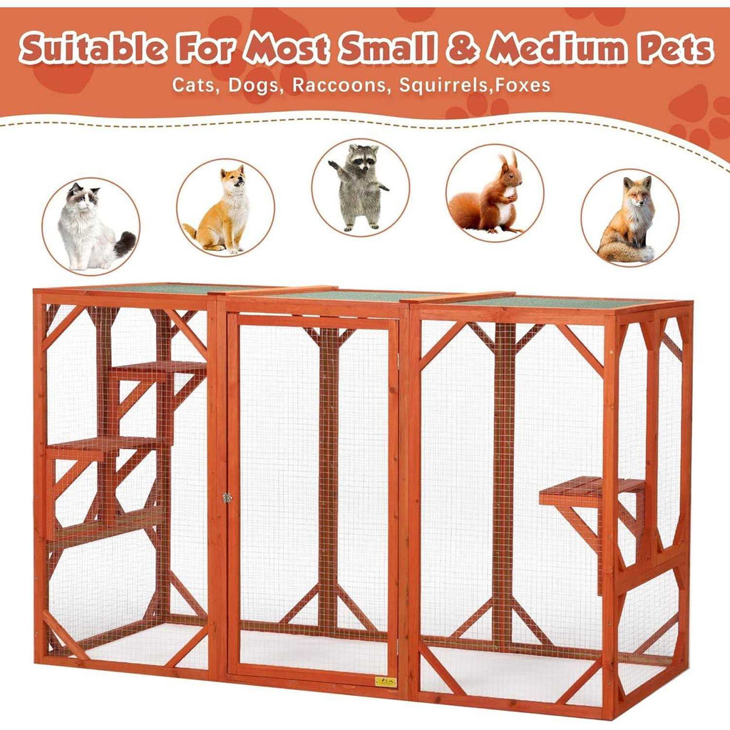 Outdoor Cat Enclosures Wooden Catio Weatherproof I2676