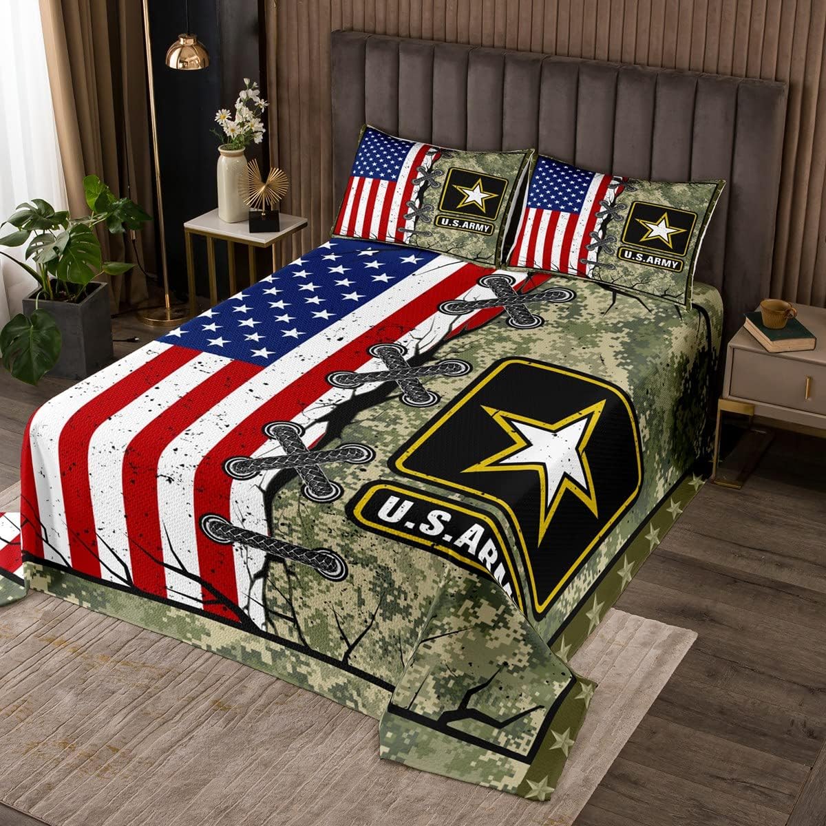 Twin Camo Quilted Bedspread M819