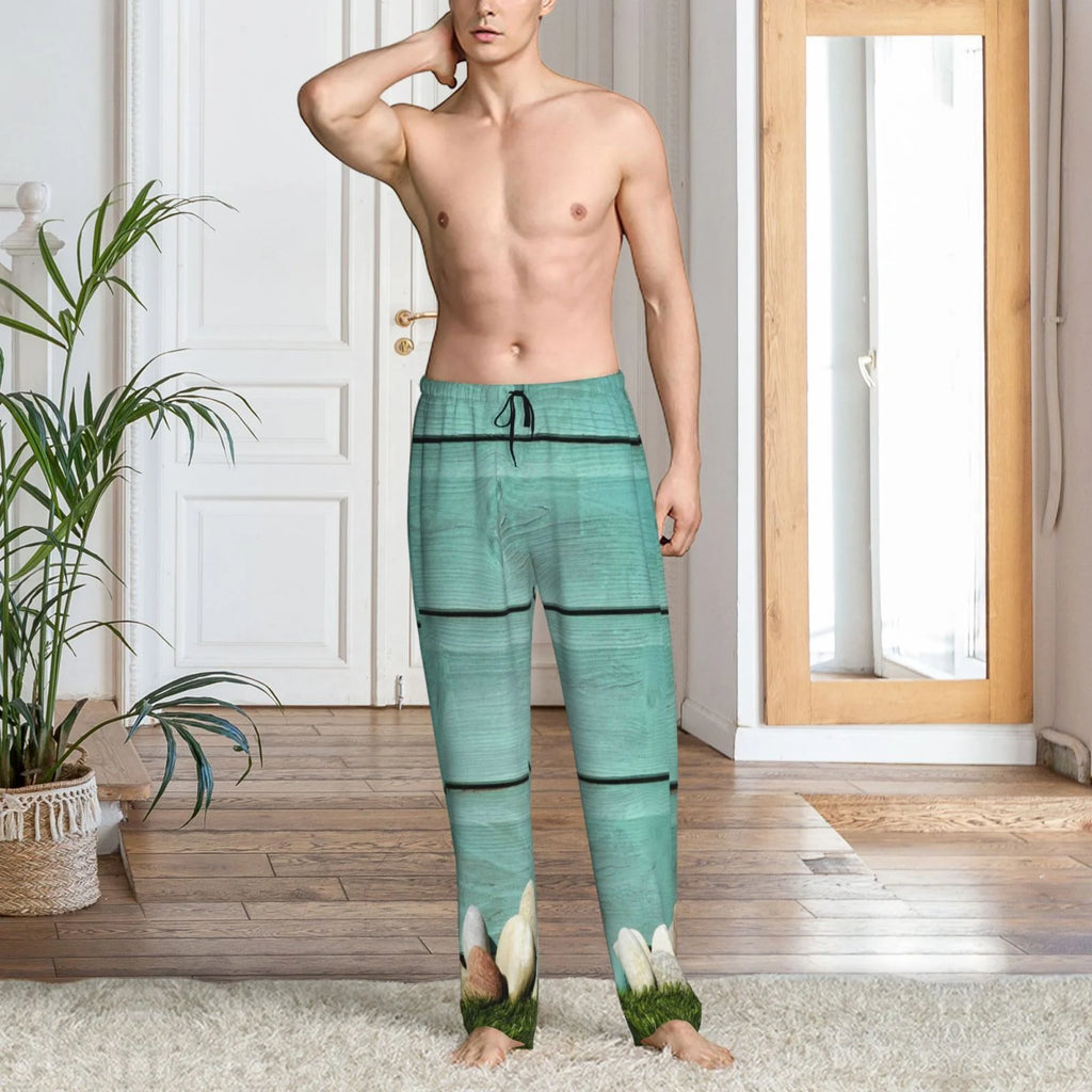 Wood Grain Pajama Pants with Drawstring and Pockets Z29699