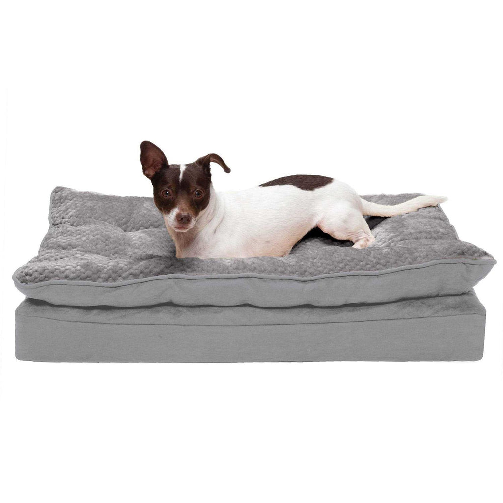Mink Fur & Suede Pillow-Top Orthopedic Dog Bed G59755