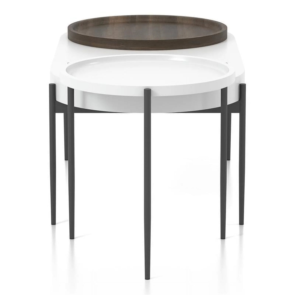 White 2-Piece Metal Coffee Table Set M73939