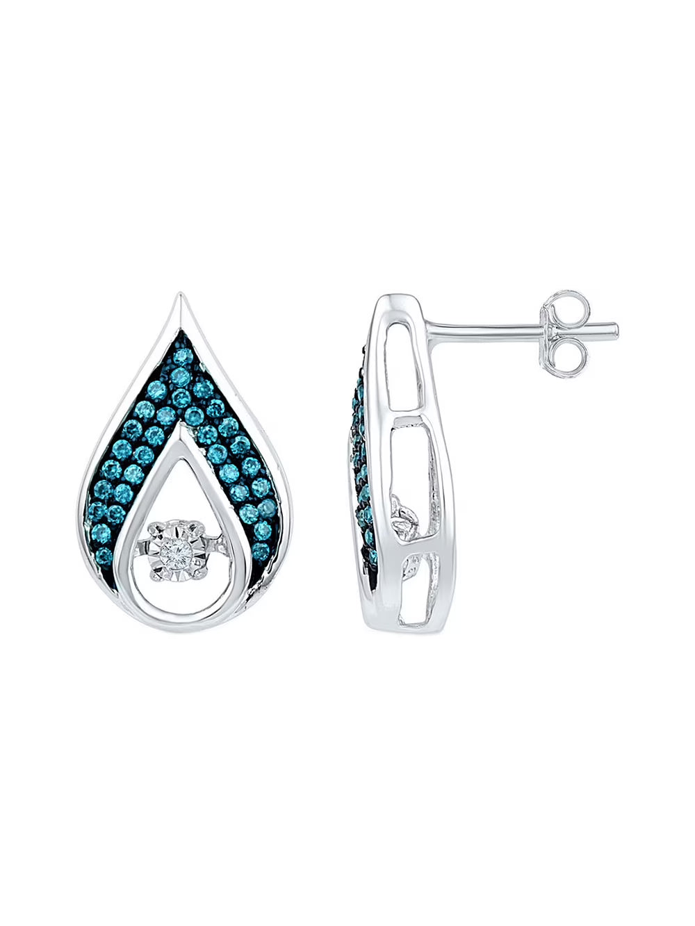 10kt White Gold Teardrop Earrings 1/4 Cttw L2088