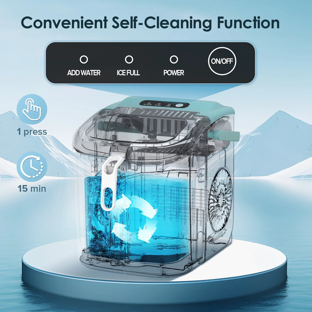 Portable Countertop Ice Maker with Handle, 26Lbs/24H, Black R58549