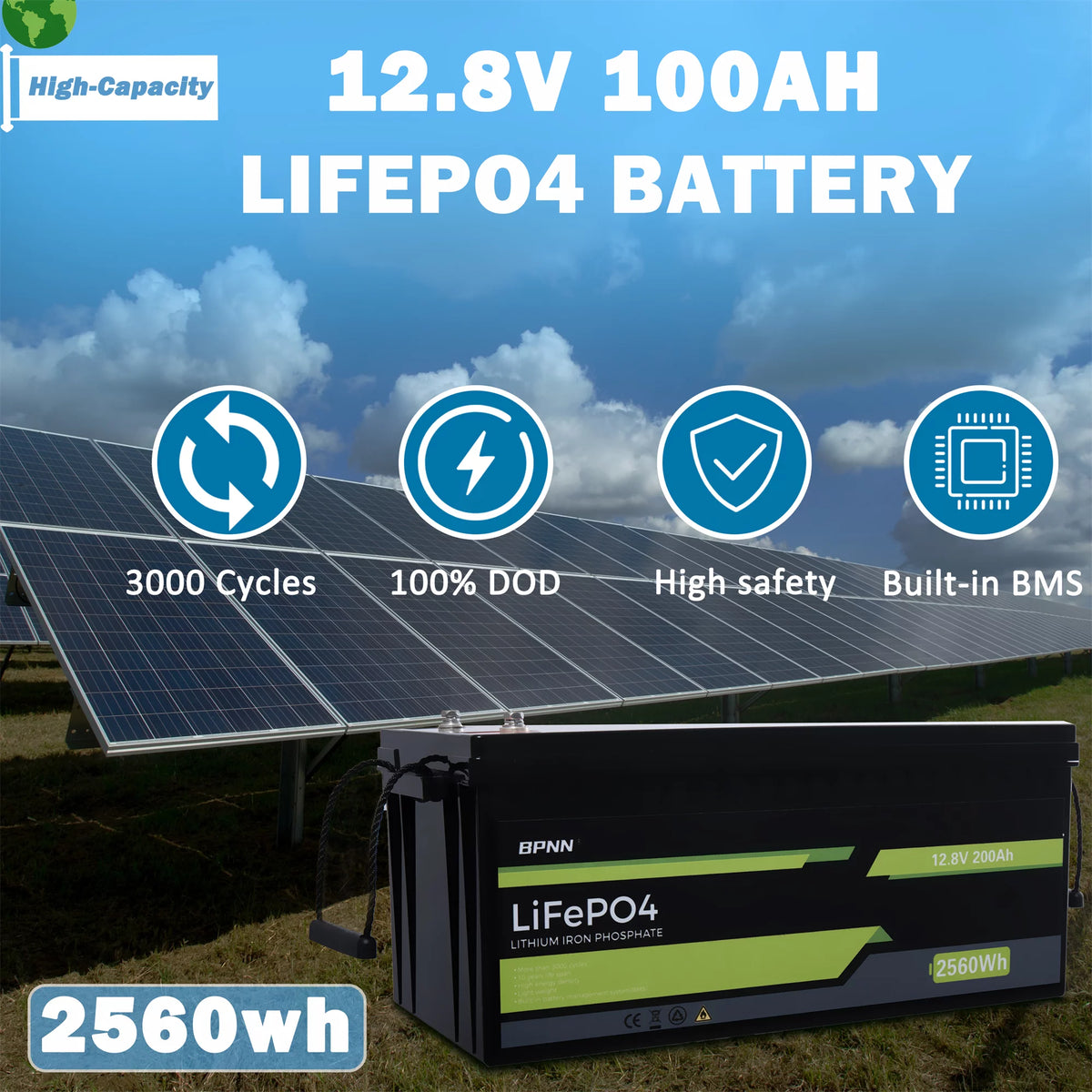 12V 100Ah LiFePO4 Lithium Battery K2844